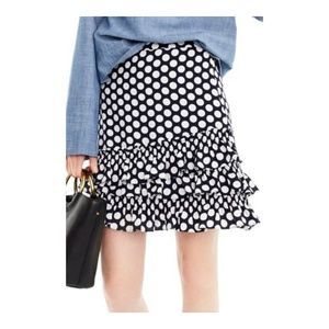 J Crew Ruffle Skirt in Polka Dot - SZ 14